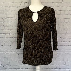 Michael Kors Reptilian Print, Green And Black, Small, EUC